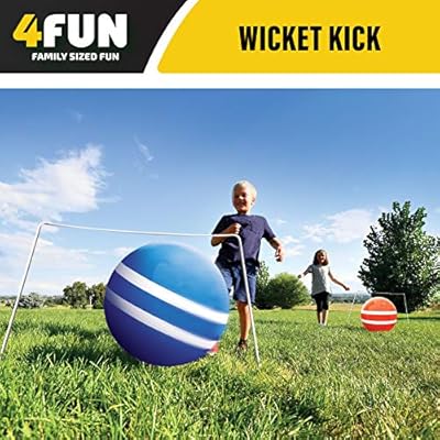 4 Fun Wicket Kick Giant Kick Ball Croquet Outdoor Games Great Family Games For Kids Teens And Adults Perfect Life Size Fun For Your Lawn Camping Or Trips To The Beach