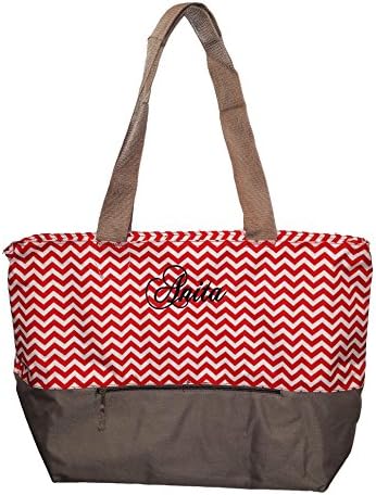 101SNORKELPersonalized with Name XL Beach Tote Chevron Print Weekender Bag with Outer Zippered Pocket