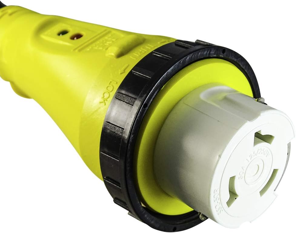 Marvine Cable Shore Power Cord Adapter 50Amp Male 14-50P to Marine 50Amp Female SS2-50R Dogbone 1.5Ft : Sports & Outdoors