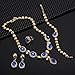 Moochi 18K Gold Plated Blue Beads Necklace Earrings Jewelry Set