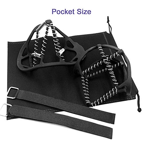 HONUTIGE Ice Grips, Traction Cleats for Walking, Jogging, or Hiking on Snow and Ice, Anti Slip Unisex Outdoor Crampons Over Shoe/Boot Traction Cleats (L)