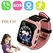JUNEO GPS Watch Activity Tracker, SOS,Dual Way Call Parents Control Real Time GPS/LBS Watch Locator with Pedometer for Kids/Elderly（without SIM card) (GPS + Flashlight + Camera ( M05 Pink))