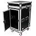 Seismic Audio - SAMRWT-16U - 16 Space Rack Case with 10 Space Slant Mixer Top and DJ Work Table - PA/DJ Pro Audio Road Case - 16U