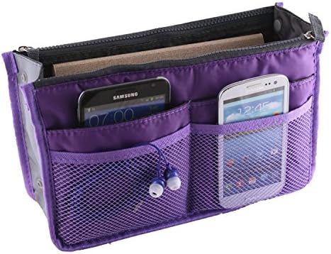 Multi-Pocket Handbag Organizer Expandable Insert Purse Liner Pouch with Handles