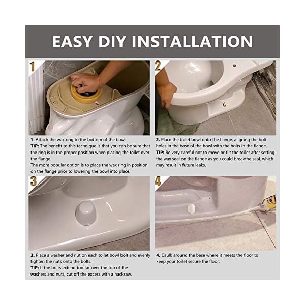 BOEEMI Wax Ring & Brass Bolts for Toilet Bowls Reinforced with