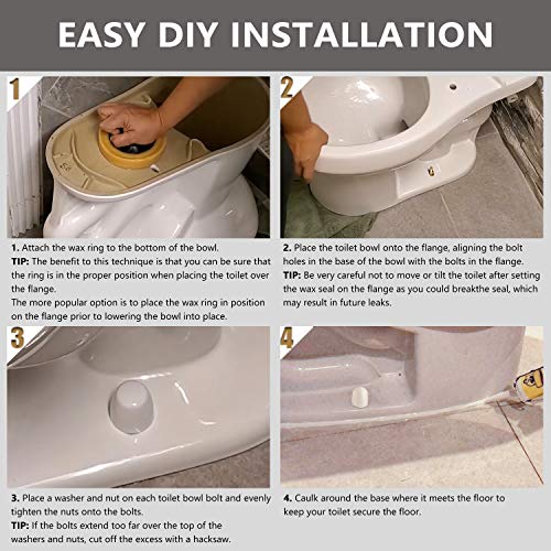 BOEEMI Wax Ring & Brass Bolts for Toilet Bowls Reinforced with Polyethylene Flange, Toilet Bowl