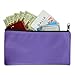 DALIX Bank Bags Money Pouch Secur Deposit Utility Zipper Coin Bag Purple 2 Pack