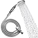 Vive Hand Held Shower Head with Long Hose - Detachable 2 in 1 Universal High Pressure Handheld Adapter - Chrome Finish with Large Waterfall Rainfall (‎Chrome)