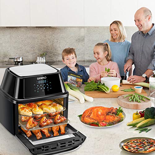 OMMO Air Fryer Oven, 17 Quarts 1800W Air Fryer Toaster Oven, 8 Presets