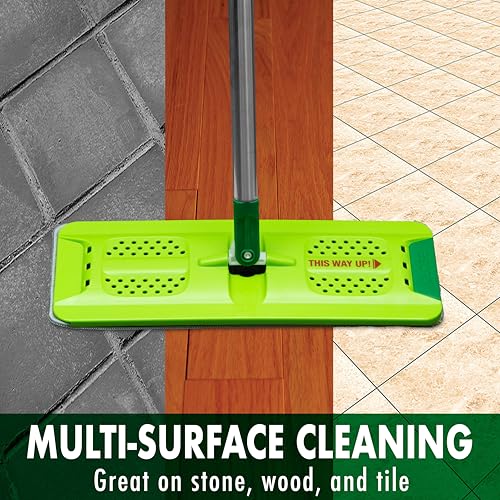 Libman Rinse \'n Wring Mop and Bucket System | Microfiber Floor Mop | Hardwood Floor Cleaner | Wet & Dry Mop | Clean & Dirty Water Chambers | Power Blades | 4 Total Microfiber Pads