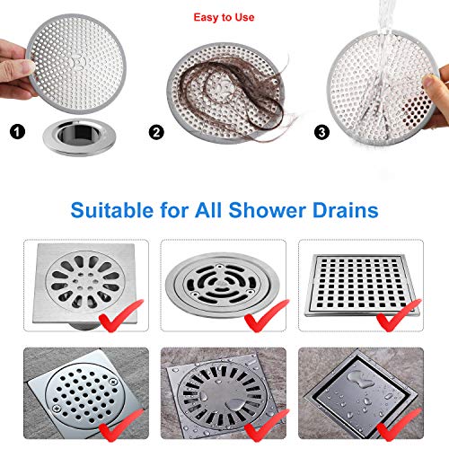 MFTEK Drain Hair Catcher Shower Bathtub Hair Stopper Drain Protector