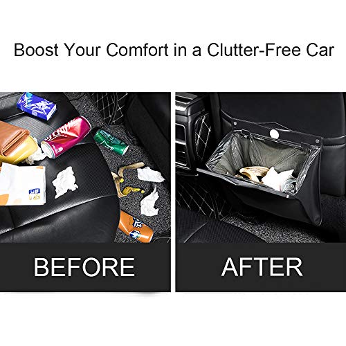 BASENOR 2022 2021 2020 Tesla Model Y Trash Can PU Leather Garbage Bin