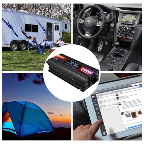 LVYUAN DC Converter 12V to 220V AC 2200W Inverter Power Inverter 2 USB Ports/EU Plugs