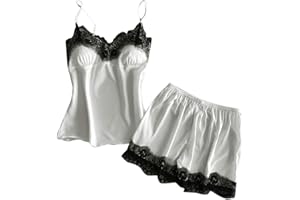 Womens Satin Sling Bowknot Lingerie Sleepwear Lace Sexy Underwear Nightdress Lingerie with Underwire