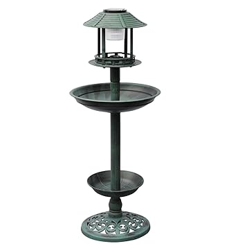 lampe solaire bassin oiseaux et mangeoire