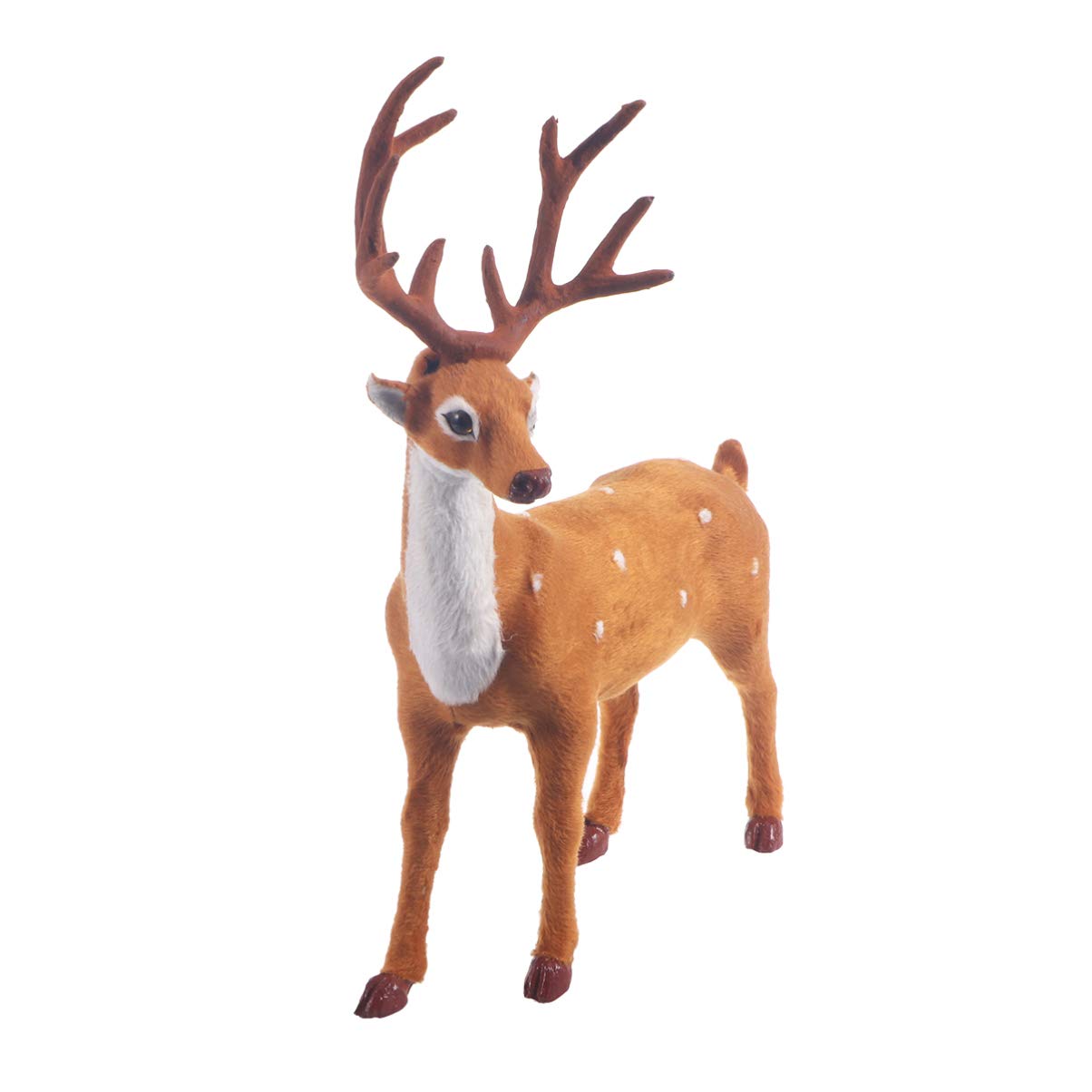 Amosfun Christmas Deer Figurines Christmas Reindeer Statues Small Woodland Animals for Christmas Cake Toppers Table Top Ornaments Suuplies (30cm)