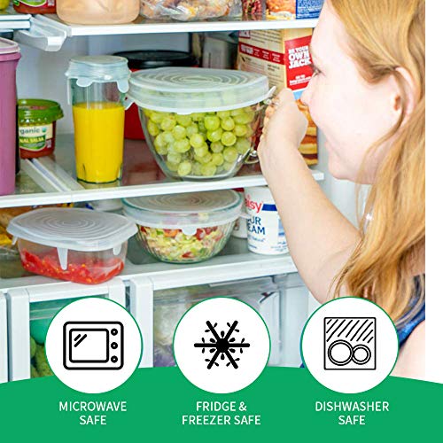 Couvercles en Silicone, Phyles 6 pcs Couvercles Extensibles en Silicone Réutilisable Couvercle Universel/Conservation des aliments, Protection Alimentaire, Convient au Micro-ondes/le four/le frigo