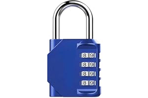 TIPLUSTA Combination Lock 4 Digit, Resettable Locker Lock,Waterproof Metal Combination Padlock for School Gym Locker, Sports Locker, Fence, Toolbox, Gate and Storage- Easy to Use and Set (Blue)