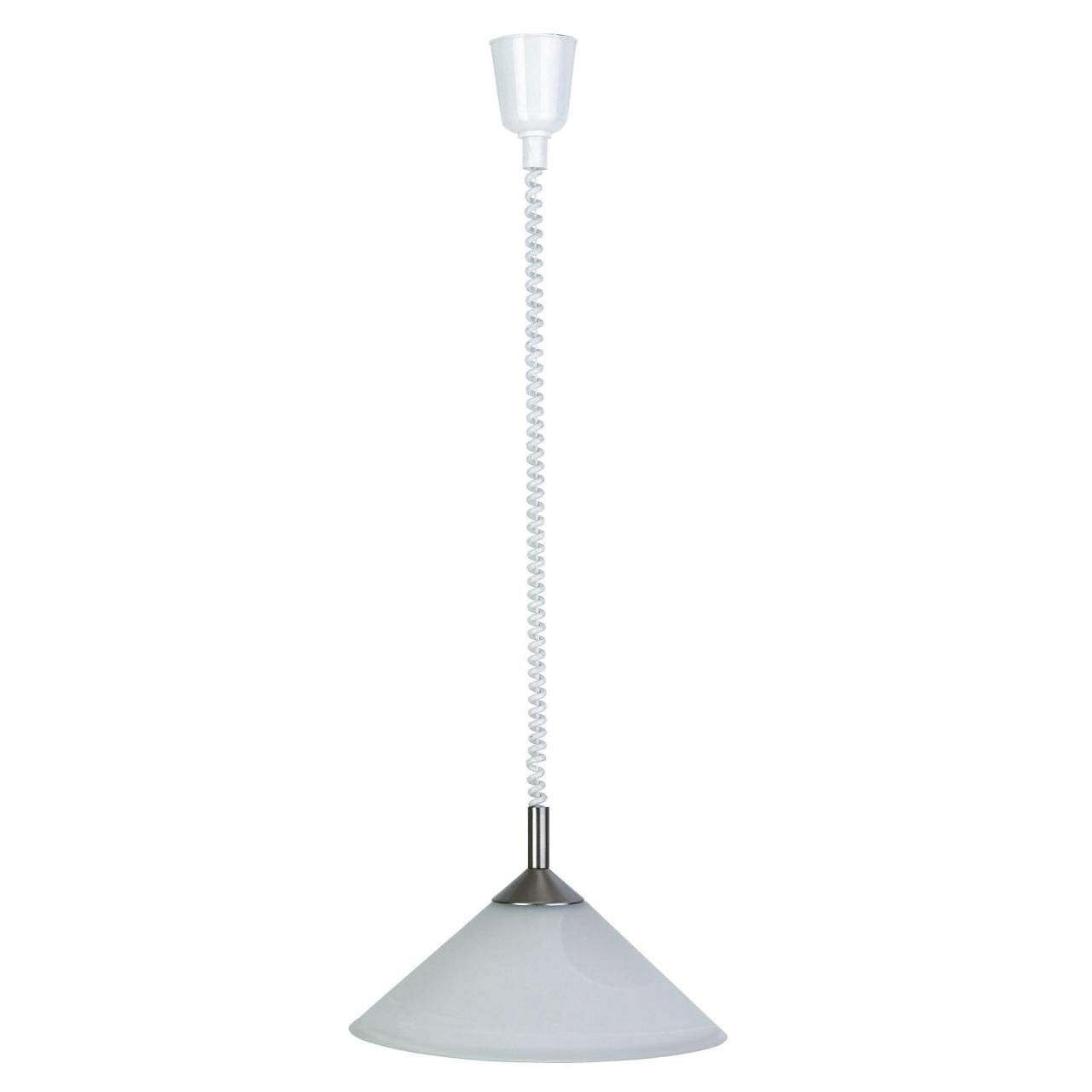 Brilliant Ariana with Rollizug Pendant Light 1 x E27 max. 100W, Glass/Metal/Plastic, Iron/White-Alabaster 73578/13