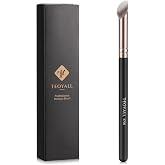 TEOYALL 370S Under-Eye Concealer Brush, Small Angled Precision Brush | Applies corrector on dark circles. Blends concealer seamlessly. Sets eye primer smoothly. Small Multitask Brush