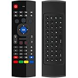 Emish MX3 2.4G Air Mouse Mini Wireless Keyboard Infrared Romote Air Control, 3 Gyro 3 Gsensor USB Wireless Receiver, Black