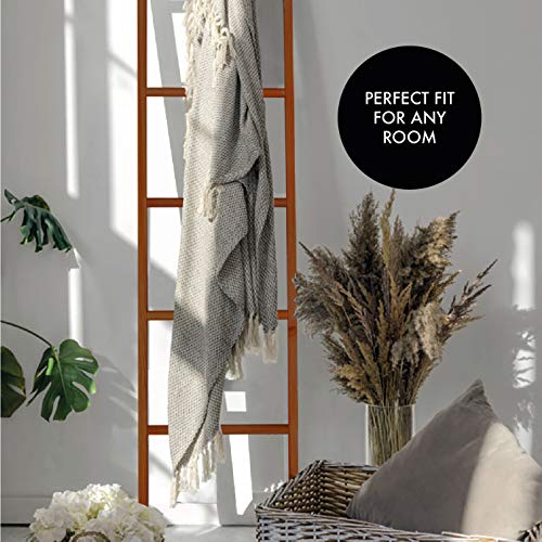 Blanket Ladders for The Living Room, 5 ft Ladder Blanket Holder, White