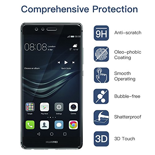 [2 Pezzi] Senistech Huawei P9 Pellicola Protettiva - Pellicola Vetro Temperato per Huawei P9 - 0.33mm HD Alta Trasparente ,Anti-Bubbles, Ultra Resistente, 3D Touch Compatible