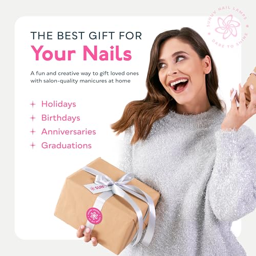 SUNUV Gel Nail Polish Kit with UV Light for Nails SUN2C 16 Colors Gel Polish Sets, Base and Top Coat with 8 PCS Manicure Tools Gift for Women (SUN2CRoseAll-16ColorsUS)