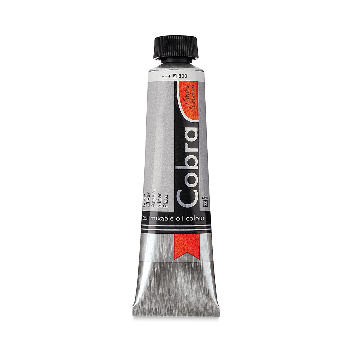 Cobra Artist Water-Mixable Oil Colour Tube - 40 ml Silver 800 - Semi-Opaque High Lightfastness - Solvent-Free