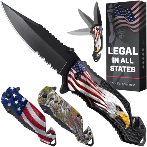 Patriotic Legal Pocket Knife Bald Eagle