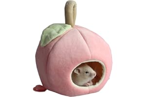 ANIAC Pet Winter Hanging Fruit House Hammock Warm Bed Nest Accessories for Hamster Guinea Pig Hedgehog Chinchilla Hamster and Small Animals (Pink)