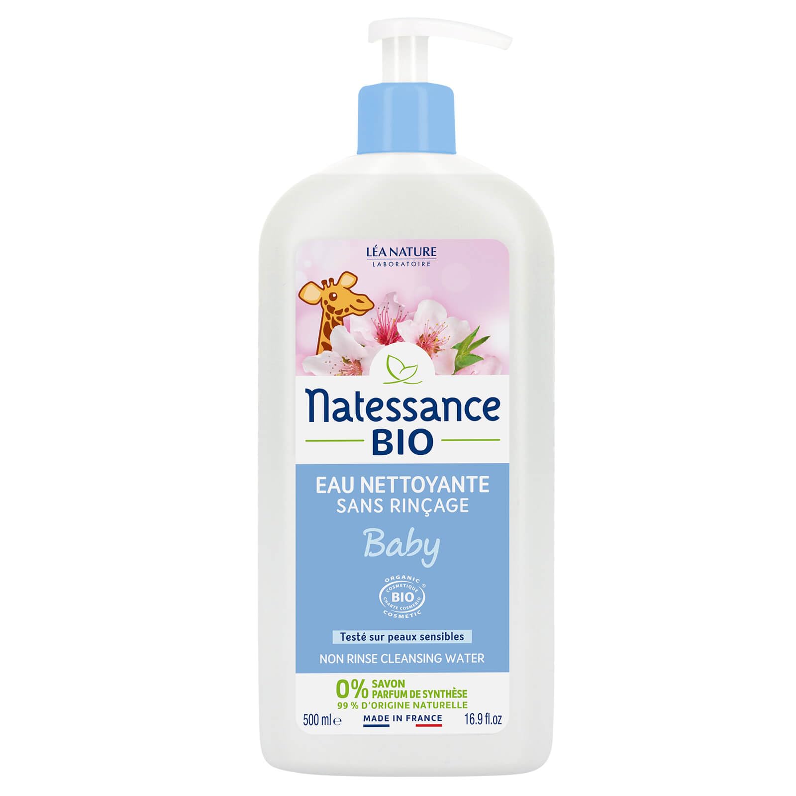 Natessance Naturel Baby Care Non Rinse Cleansing Water, 500 ml