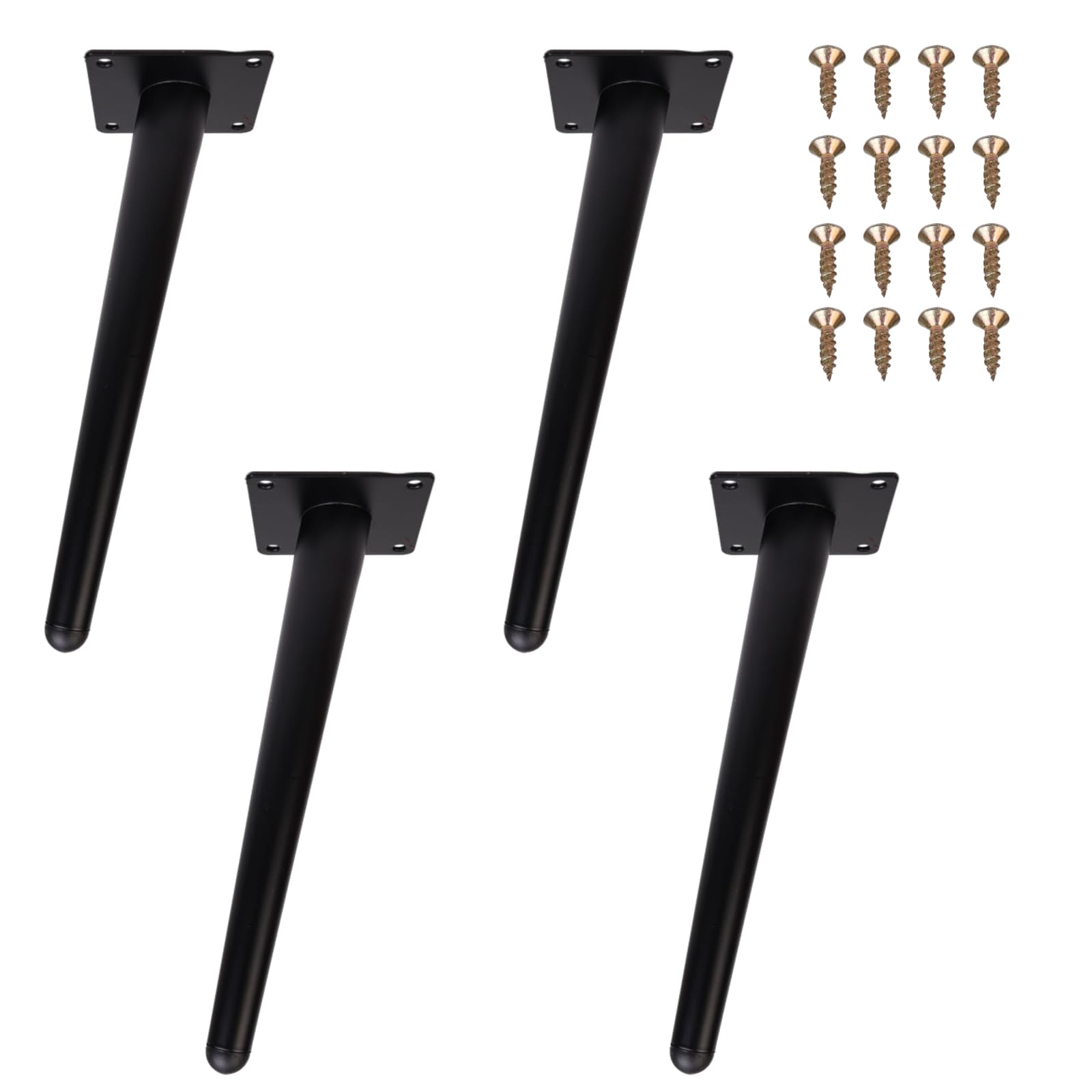 Zllzpzd Table Legs Metal Black,Slanted Furniture feet,Table Legs Metal,Cone Furniture Legs, Dresser feet,Sofa feet,For Tables Sofas TV Cabinets Chairs Cabinets Replacement Cabinet feet.4 pieces 25 cm