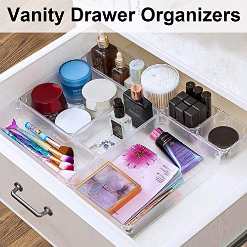 Clear Plastic Drawer Organizer Tray Acrylic Drawer Organizer 14 PCS