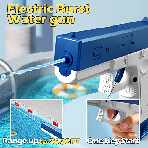 EagleStone Powered Electric Water Gun Long Range,Automatic Squirt Guns for Adults & Kids, Two Magzines 450CC+60CC Large Capacity Water Guns,Outdoor Water Blaster Toy