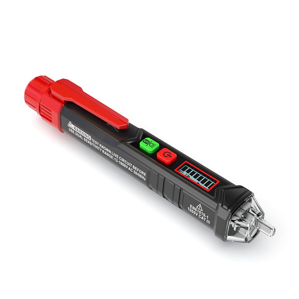 Voltage Tester,Hancaner Portable Non-Contact AC Voltage Tester Pen Shaped V～Alert Detector with Sound and Light Alarm and LED Flashlight