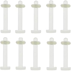 Elledia 14g Clear Lip Rings Invisible Nose Piercing Retainers Ear Studs 10