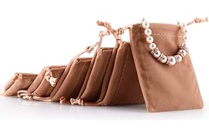 Oirlv 50 PCS Velvet Jewelry Pourches Litter Jewelry Bags for Jewellery (Coffee)