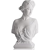 WUBIANJIE 12" Artemis Bust Large Greek Goddess Statue Office Bookshelf Home Dressing Resin Goddess Statue Young Venus Plaster Portrait Lovers Collectibles