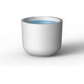 Kante Round Concrete Planter, 11 Inch Dia Classic-Style Large Pot with Drainage, White Finish with Painted Interior, for Indo