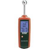 Extech MO257 Pinless Moisture Meter, Depth 0.78 to 1.6 in | Non-invasive moisture in wood/building materials, 0-100 relative, depth 20-40mm (0.78-1.6in), RISK/WET alarms, LCD