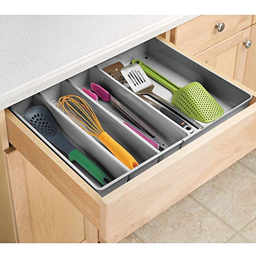 mDesign Plastic Adjustable/Expandable Divided Drawer Storage Organizer