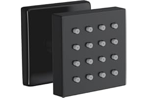 AYIVG Square Matte Black 2 Inch Brass Shower Body Sprays Jet Adjustable Massage Spa Side Sprayer Massage Nozzle Wall Jets