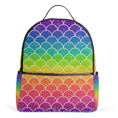 JSTEL Rainbow Backpack Rucksack School Bag for Girls Boys Casual Schoolbag Adjustable Shoulder Strap Bookbag