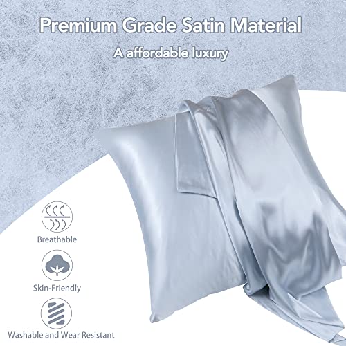 Luxqua Silk Throw Pillow Covers Set of 2, Ultra Soft Square Cushion Covers for Sofa, Bedroom and Car, Wrinkle Fade Resistant Decorative Throw Pillow Shams with Zipper (16\