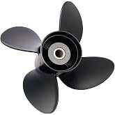Solas 8613-143-19 Amita 4 Aluminum 4-Blade Propeller - RH, 14.25" Diameter x 19" Pitch x 19-Spline, Black