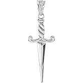 Claddagh Gold .925 Sterling Silver Dagger Charm Pendant - Pendant Only