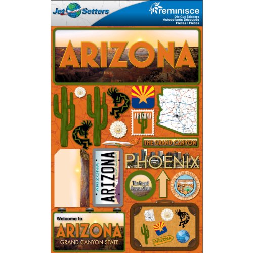 Reminisce Jet Setters Dimensional Stickers-Arizona