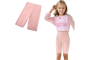 VEOAY Girls Athletic Bike Shorts Kids Knee-Length Spandex Short for Workout Dance Yoga Running Volleyball