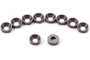 HOLSTERSMITH [10PCS] USA Made Anodized Aluminum Colored Finishing Washers - (Electric Gray) - (0.435in. Dia.) Flat Top - for KYDEX Holsters, Auto Trim, Art Projects, Home DIY